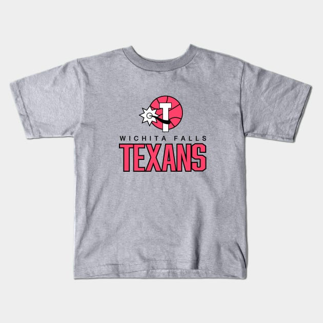 Vintage Wichita Falls Texans Basketball 1988 Kids T-Shirt by LocalZonly